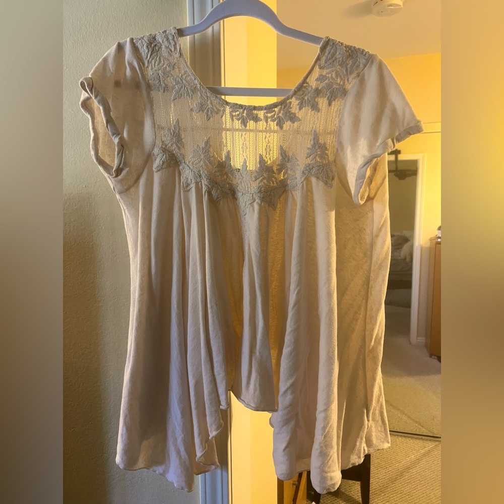 Free People Short Sleeve Flutter Top